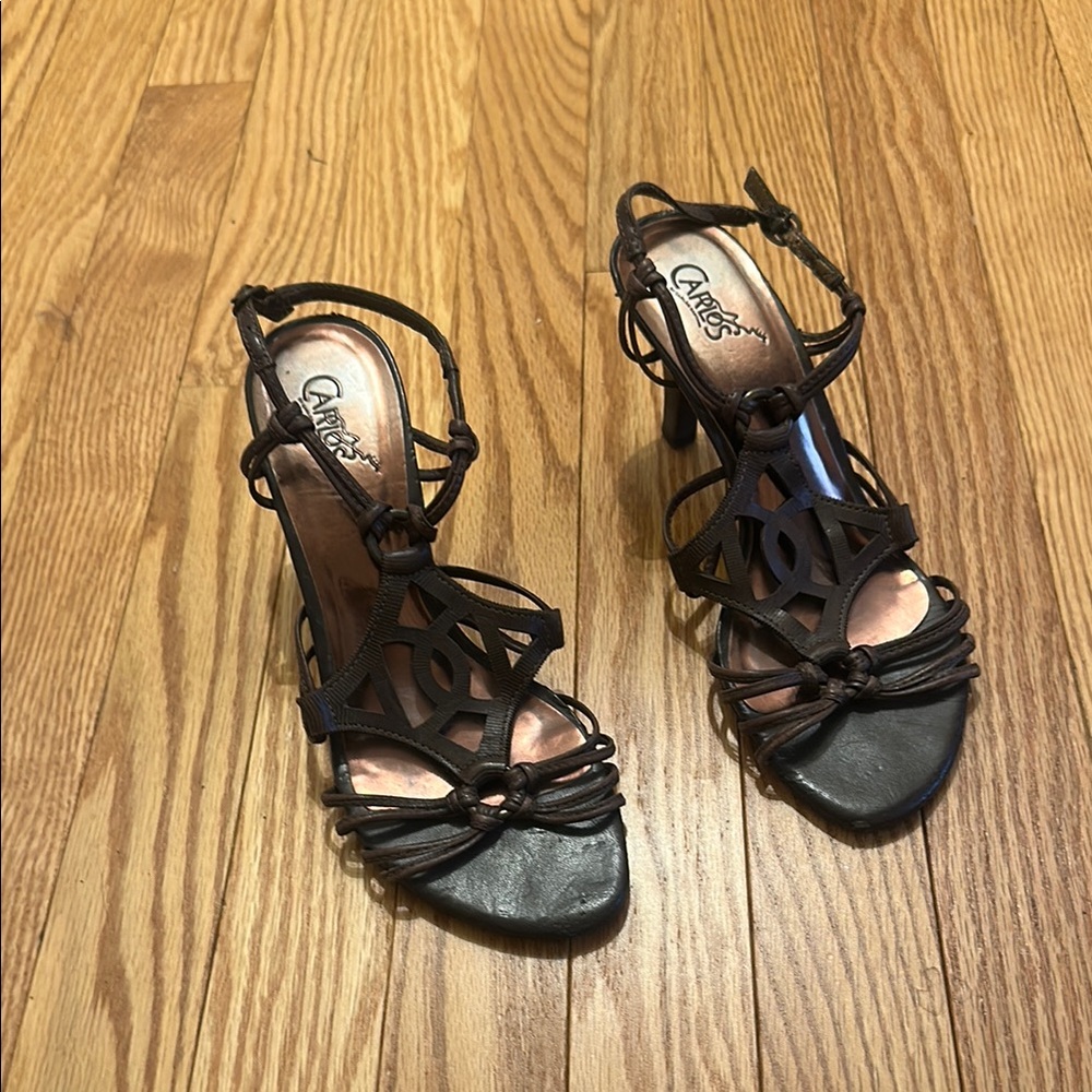 Classic Brown Strappy Heels